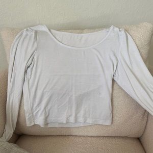 Amazon white cropped long sleeve